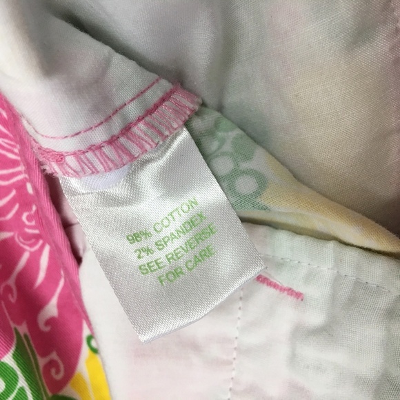 Lilly Pulitzer Floral Yellow Bermuda Shorts Size 2 - Picture 10 of 10